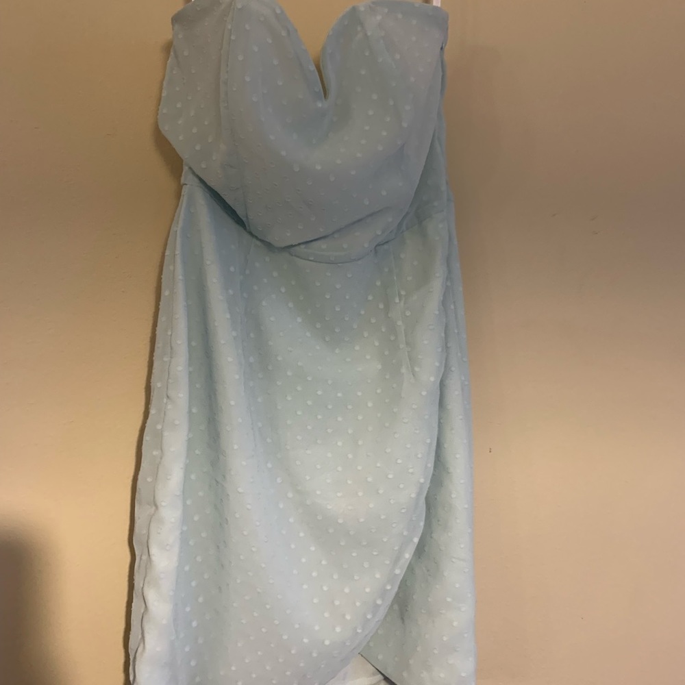 NWT Superdown light blue w polka dot texture minidress size XS.